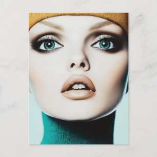 Timeless Elegance: Iconic 1960s Model Portrait Postcard