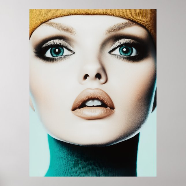 Timeless Elegance: Iconic 1960s Model Portrait Poster (Front)