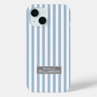 Timeless Elegance in Powder Blue and White Stripes