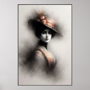Timeless Elegance In Smoky Portrait Poster