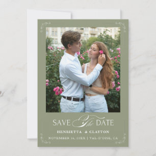 Timeless Elegance Sage Green  Save The Date