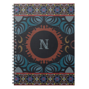 Timeless Elegance Traditional Fabric Monogram Notebook