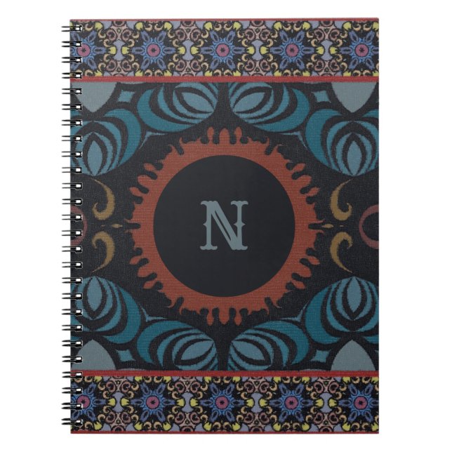 Timeless Elegance Traditional Fabric Monogram Notebook (Front)