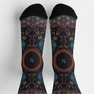 Timeless Elegance Traditional Fabric Monogram Socks