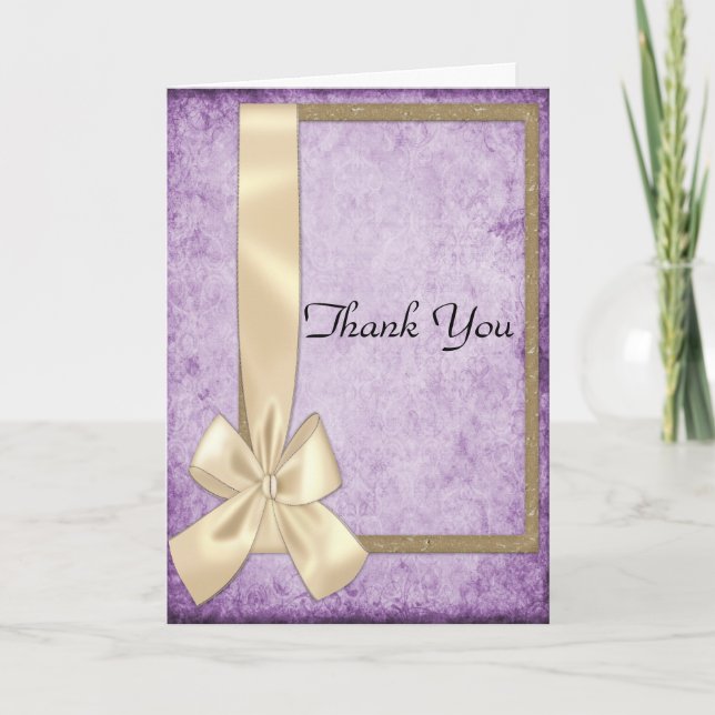 Timeless Elegance: Violet Wedding Thank You Cards (Front)