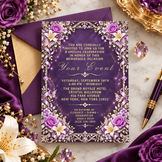 Timeless Elegant Botanical Floral Celebration Invitation