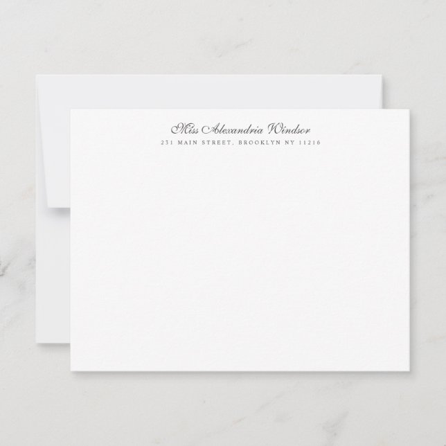 Timeless Elegant Classic Border Name Address Black Card (Front)