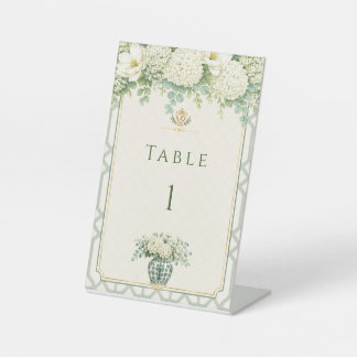 Timeless Elegant Garden Party Hydrangea Pedestal Sign