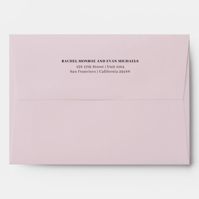 Timeless Elegant Pale Lavender Return Address Envelope (Back (Top Flap))