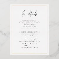 Timeless Elegant Wedding Foil Enclosure Card