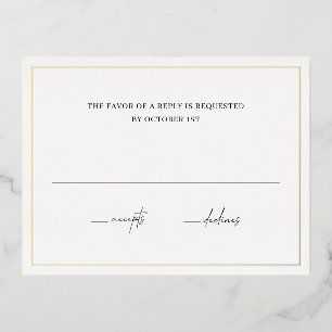 Timeless Elegant Wedding Foil RSVP Card