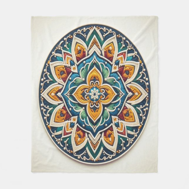 Timeless Embroidery #2 Fleece Blanket (Front)