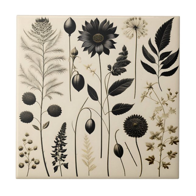 Timeless Floral Botanical Tile (Front)