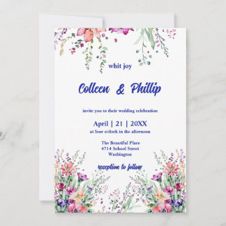 Timeless Floral Elegance Wedding Invitation