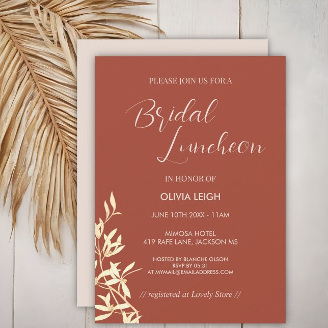 Timeless Floral Rustic Bridal Luncheon Invitation (Creator Uploaded)