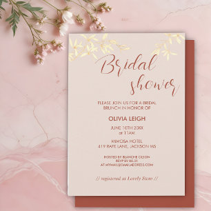Timeless Floral Rustic Bridal Shower Invitation