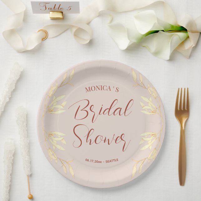 Timeless Floral Rustic Bridal Shower Paper Plate (Wedding)