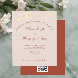 Timeless floral rustic Budget Wedding Invitation