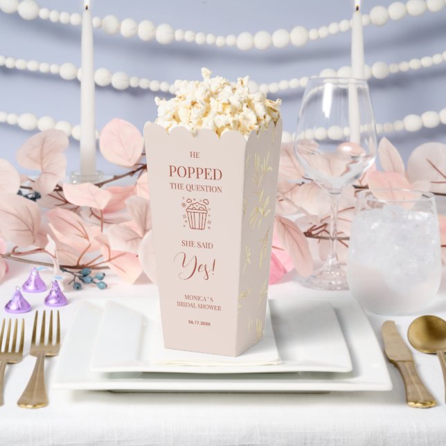 Timeless Floral Rustic "He popped the question"  Favor Box (Wedding)