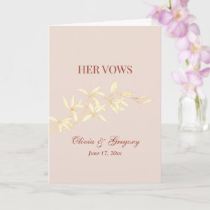 Timeless Floral Rustic   Her Vows Wedding Card