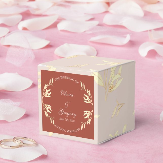 Timeless Floral Rustic Wedding  Favor Box (Wedding)