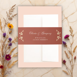 Timeless Floral Rustic Wedding Invitation Belly Band