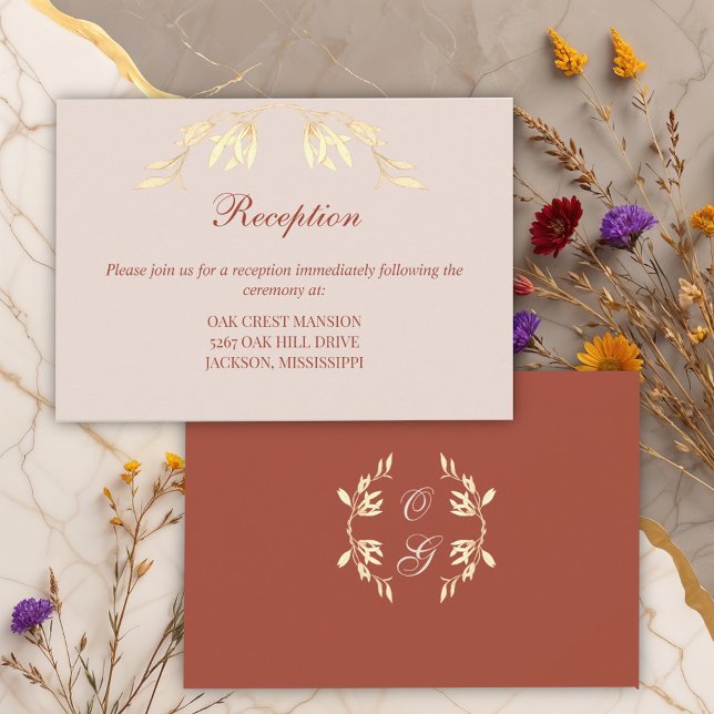 Timeless Floral Rustic  Wedding Reception Enclosure Card (Creator Uploaded)