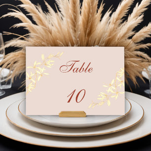 Timeless Floral Rustic  Wedding Table Number