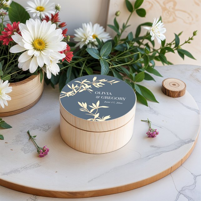 Timeless Floral Symphony in Blue  Classic Round Sticker (Creator Uploaded)