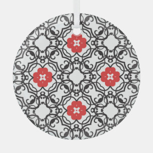 Timeless Floral Vintage: Seamless Classic Glass Ornament