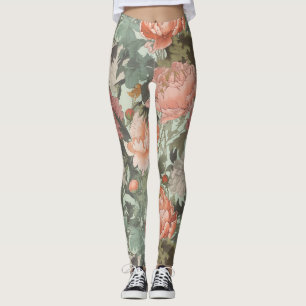 Timeless Floral Waltz   meditation taoism   Yoga Leggings