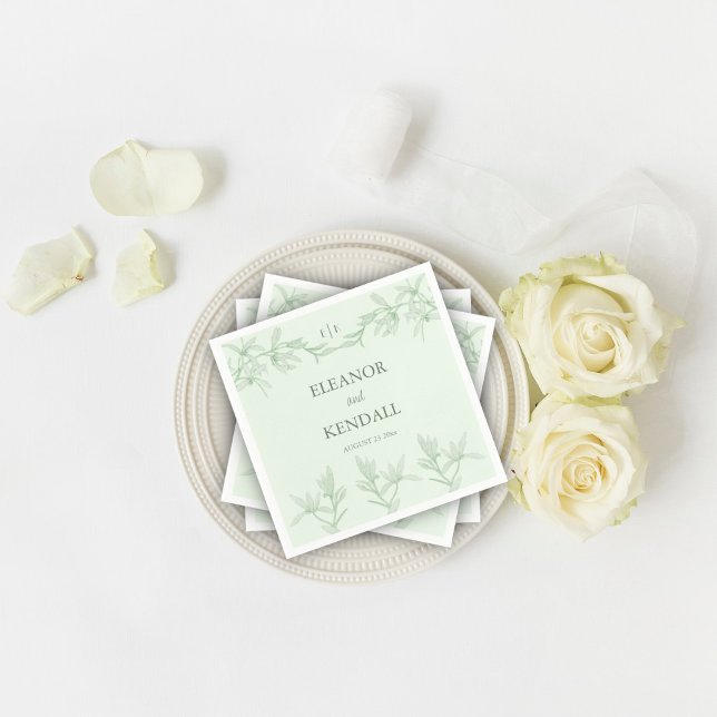 Timeless Flower Monogram Wedding  Napkin (Creator Uploaded)