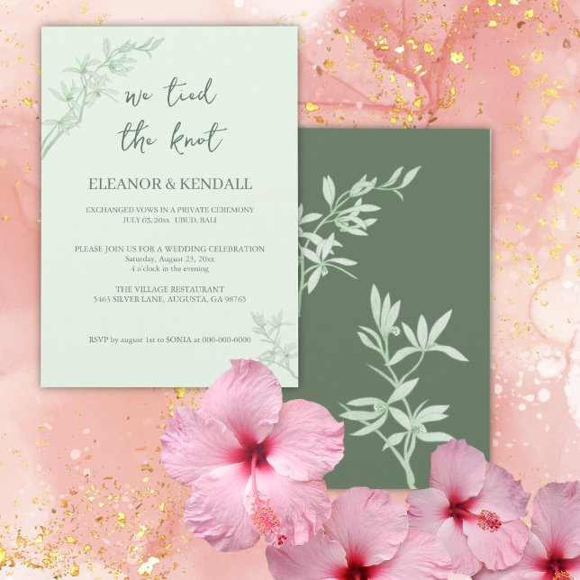 Timeless Flower "Tied the Knot" Wedding  Invitation (Creator Uploaded)