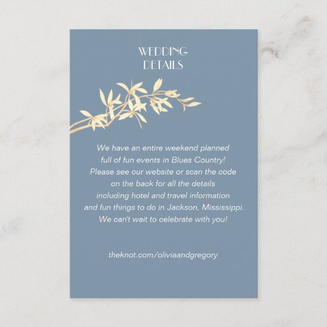 Timeless Flower Wedding Details  Enclosure Card (Front)