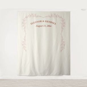 Timeless Flower Wedding Photo Booth Backdrop Tapestry
