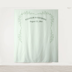 Timeless Flower Wedding Photo Booth Backdrop Tapestry