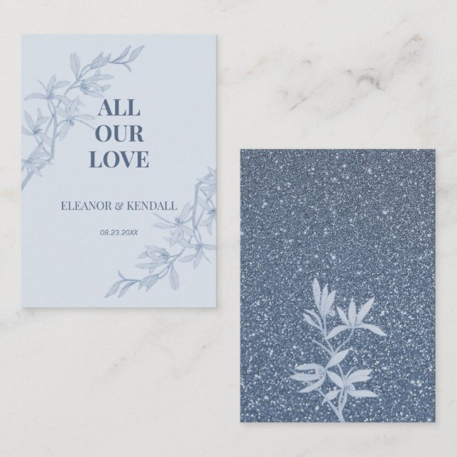 Timeless Flower Wedding Thank You Enclosure Card (Front/Back)