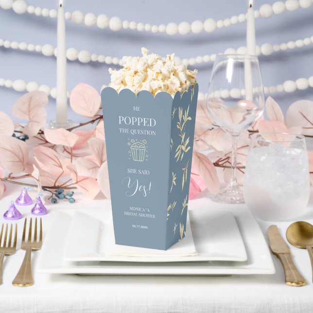 Timeless flowers "He popped the question"  Favor Box (Wedding)