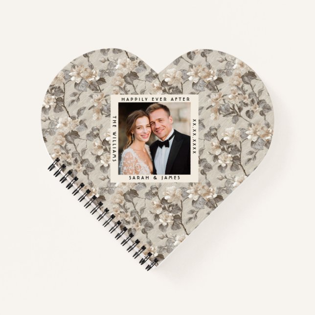 Timeless Gardenias Sparkle Tropical Wedding Notebook (Front)