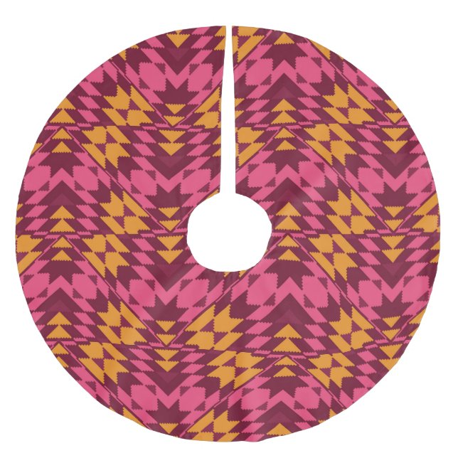 Timeless Geometric: Seamless Pattern Brushed Polyester Tree Skirt (Front)