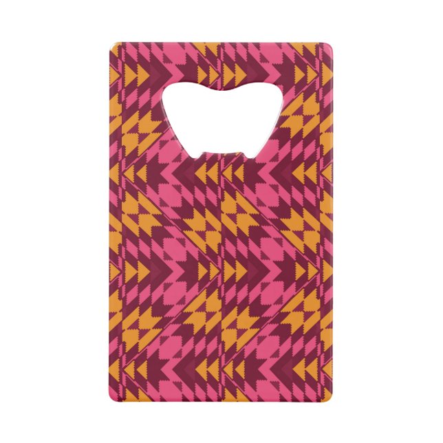 Timeless Geometric: Seamless Pattern Credit Card Bottle Opener (Front)