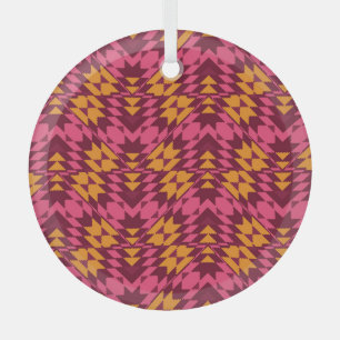 Timeless Geometric: Seamless Pattern Glass Ornament