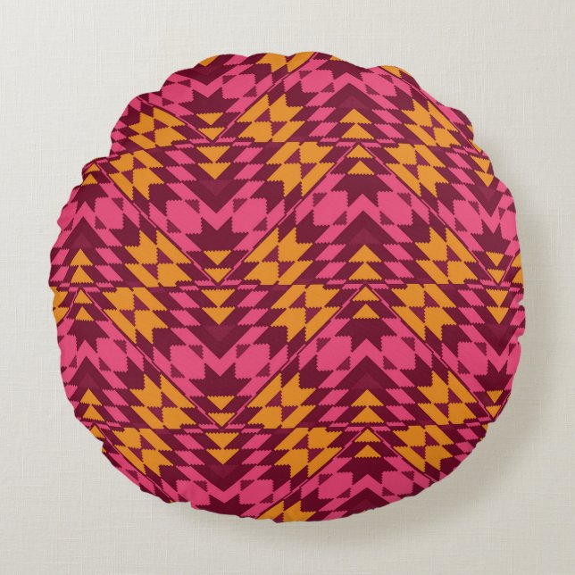 Timeless Geometric: Seamless Pattern Round Pillow (Front)