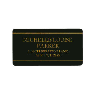 Timeless Gold Dark Green Personalized Label