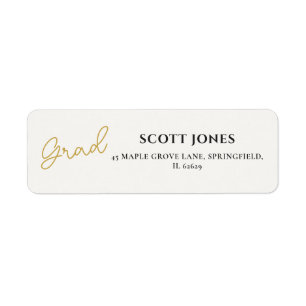 Timeless Gold Script Grad Return Label