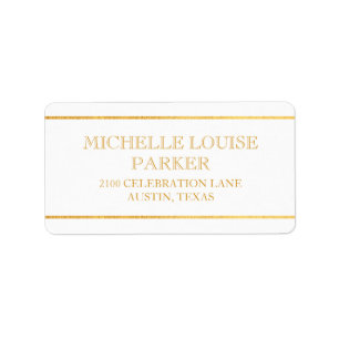 Timeless Gold White  Personalized Label