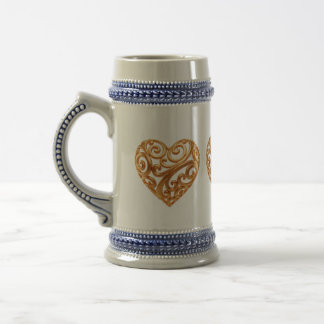 Timeless Golden Heart Symbol of Love Beer Stein