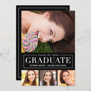 Timeless Grid EDITABLE COLOR Graduation Invitation