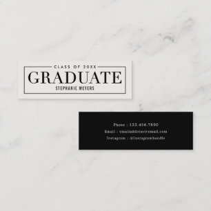 Timeless Grid Editable Colour Graduate Calling Car Mini Business Card