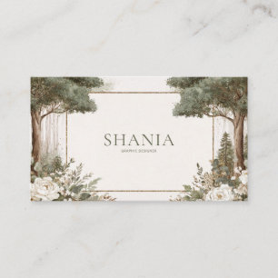 Timeless Grove Vintage Floral Business Card